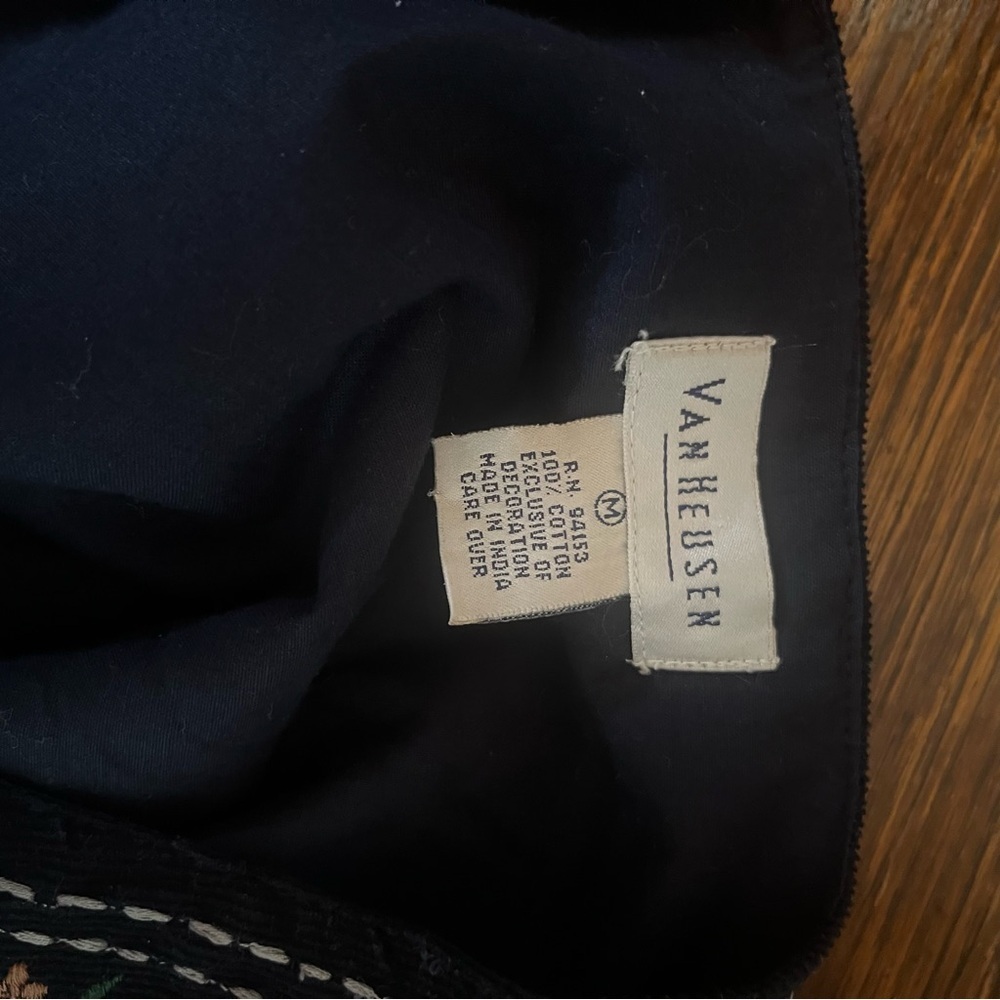 Vintage Van Heusen Corduroy Embroidered Medium Cottagecore Vest Garden Floral - Picture 15 of 15